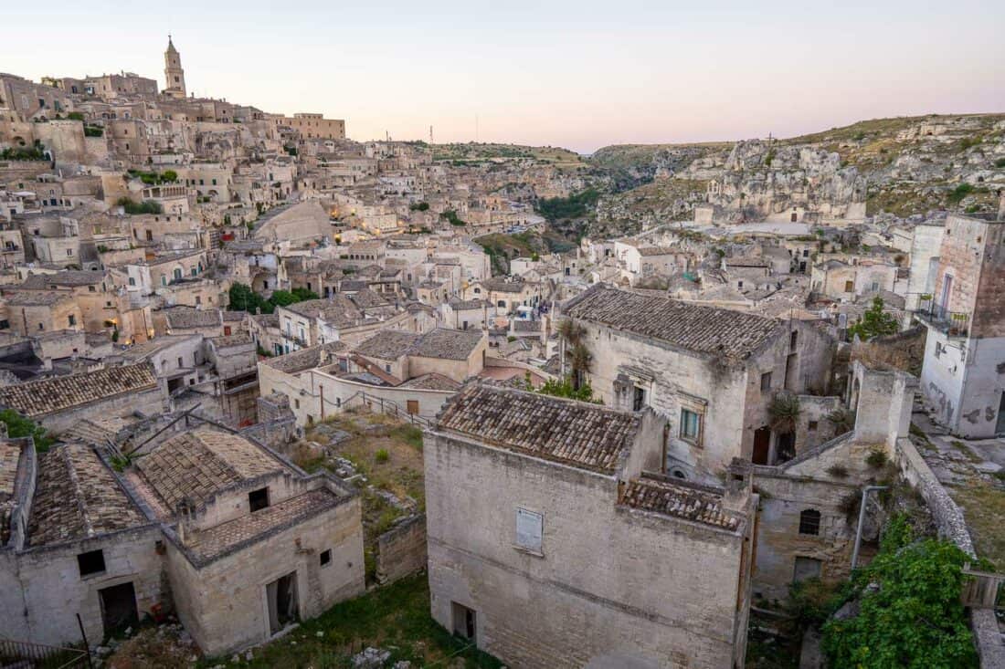 View of Matera sassi from Belvedere di Piazza Giovanni Pascoli