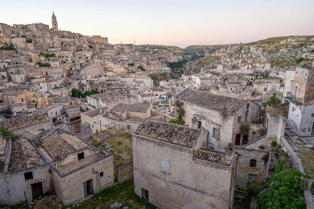 View of Matera sassi from  Belvedere di Piazza Giovanni Pascoli