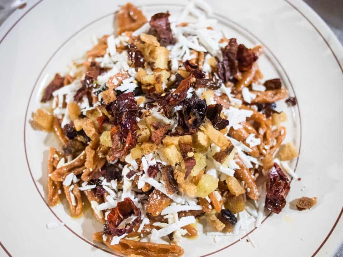Cavatelli with peperoni cruschi, Trattoria del Caveoso, Matera, Italy