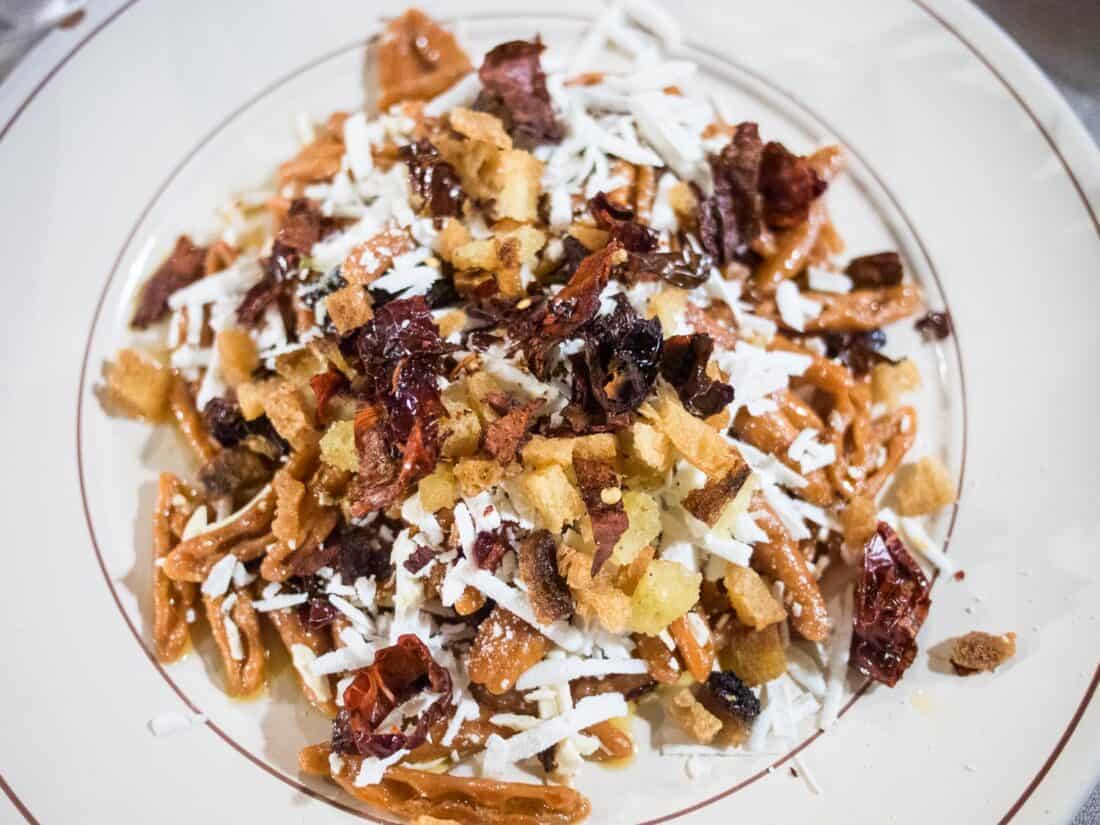 Cavatelli with peperoni cruschi, Trattoria del Caveoso, Matera