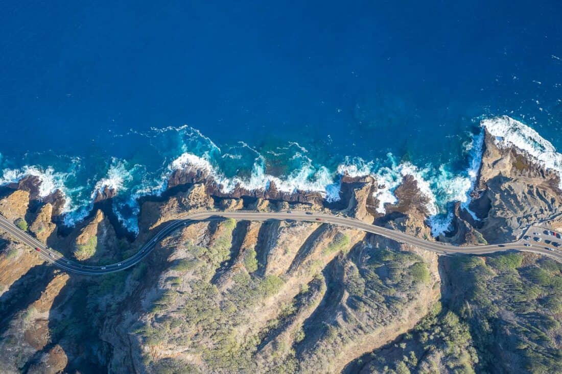 Southeast coast of Oahu from a helicopter