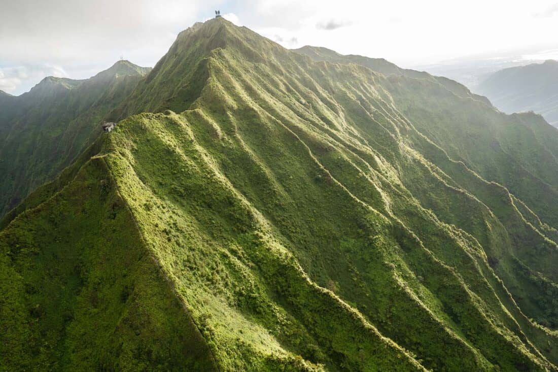 Stairway to Heaven trail on Oahu from above
