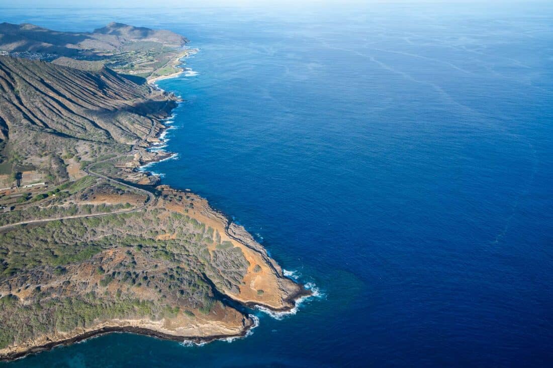 Southeast coast of Oahu from a helicopter tour