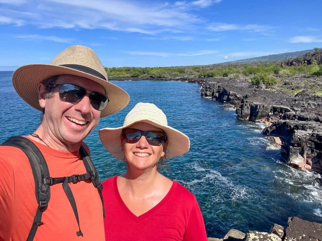 Simon and Erin on the 1871 trail on the Big Island Hawaii, USA