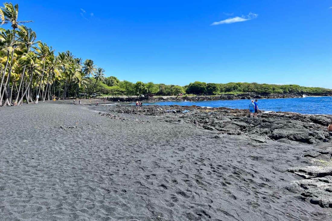 Punalu’u Black Sand Beach on the Big island, Hawaii, USA
