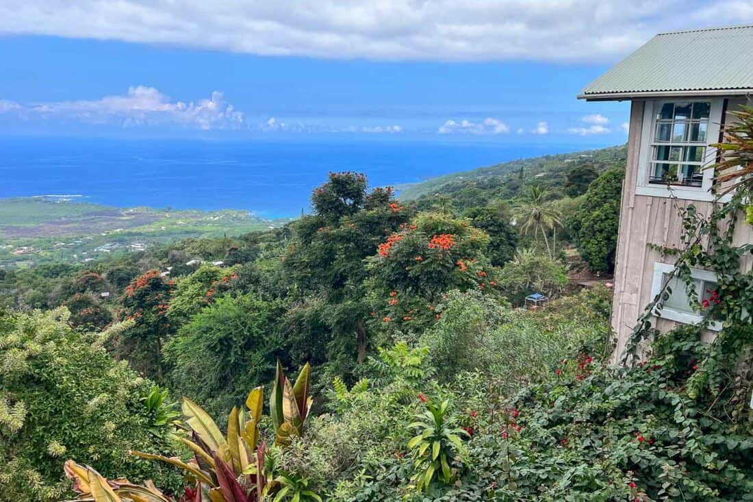 View from the Coffee Shack in the coffee country of the Big Island