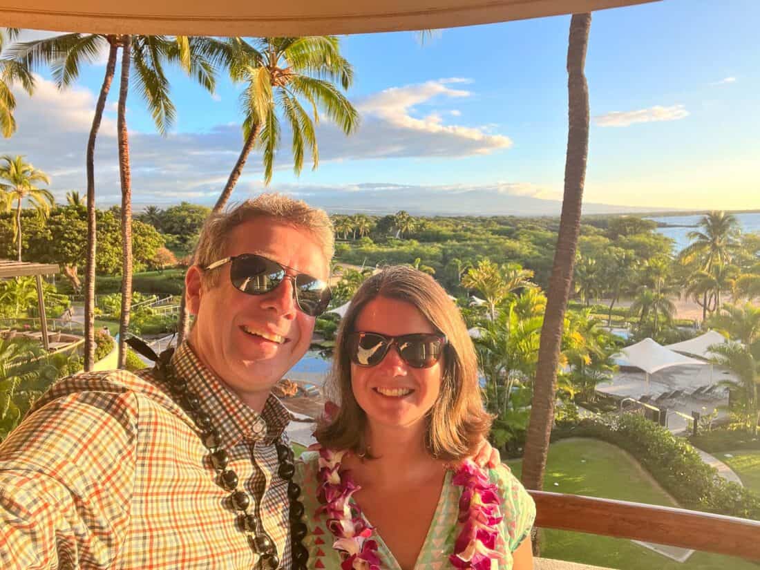 Simon and Erin at the Westin Hapuna Resort, Big Island, Hawaii, USA
