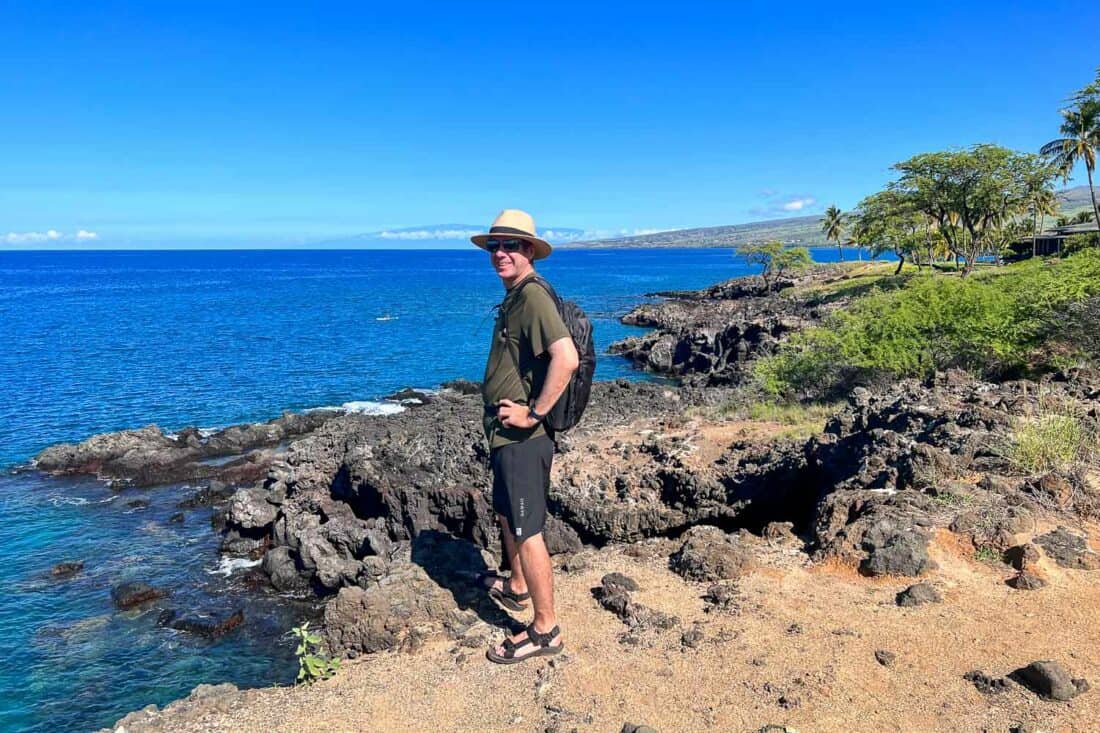 Coastal hike from Hapuna to Mauna Kea beach on the Big Island Hawaii