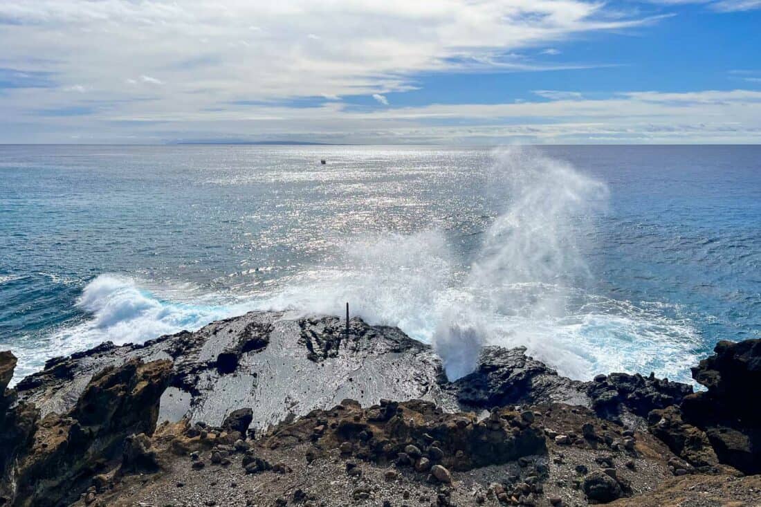 Halona blowhole on Oahu in Hawaii