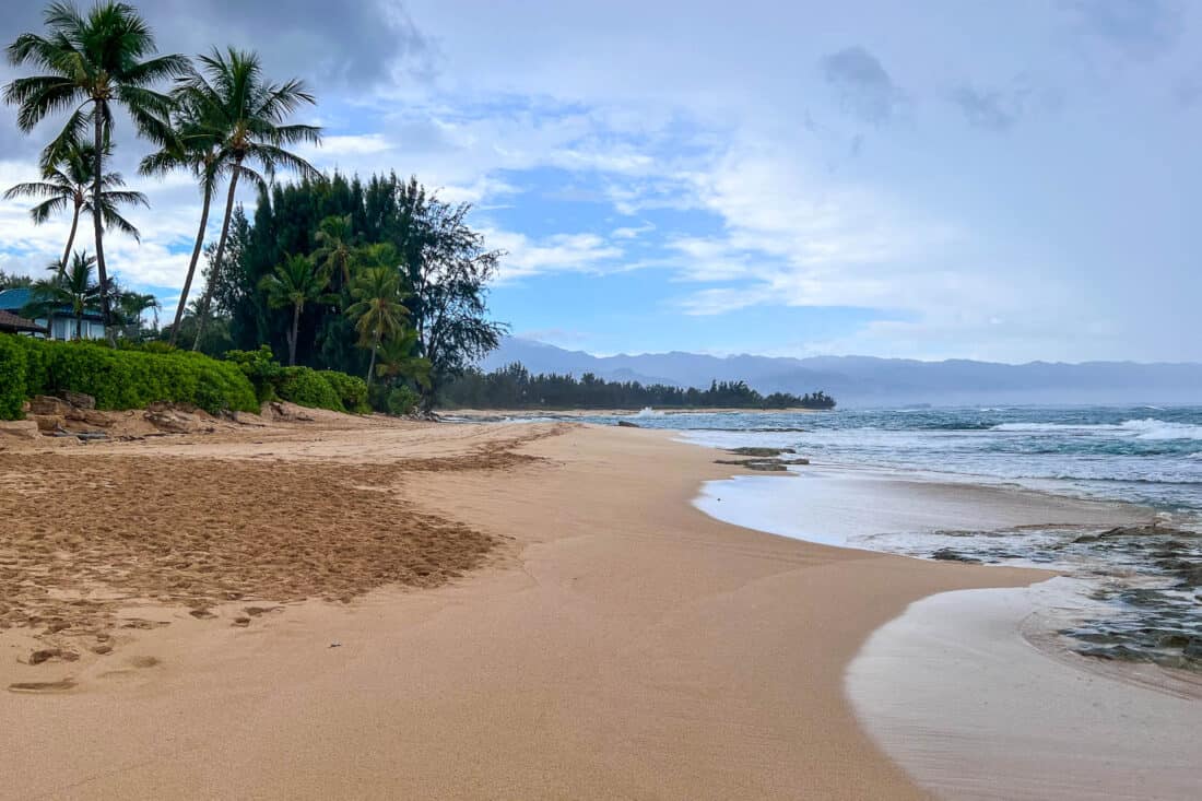 Papa’iloa Beach on Oahu North Shore in the rain