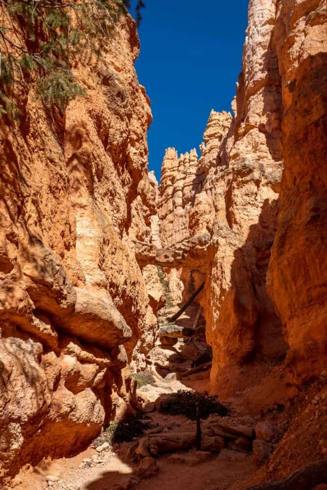 Two bridges rock formation on the Two Bridges trail in Bryce Canyon National Park, Utah