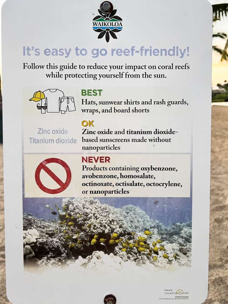Reef friendly tips on A-Bay Beach on the Big Island