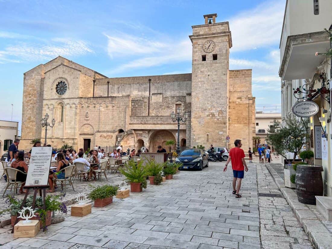 Romanesque facade of Chiesa dell'Annunziata in Piazza della Vittoria, Castro Italy