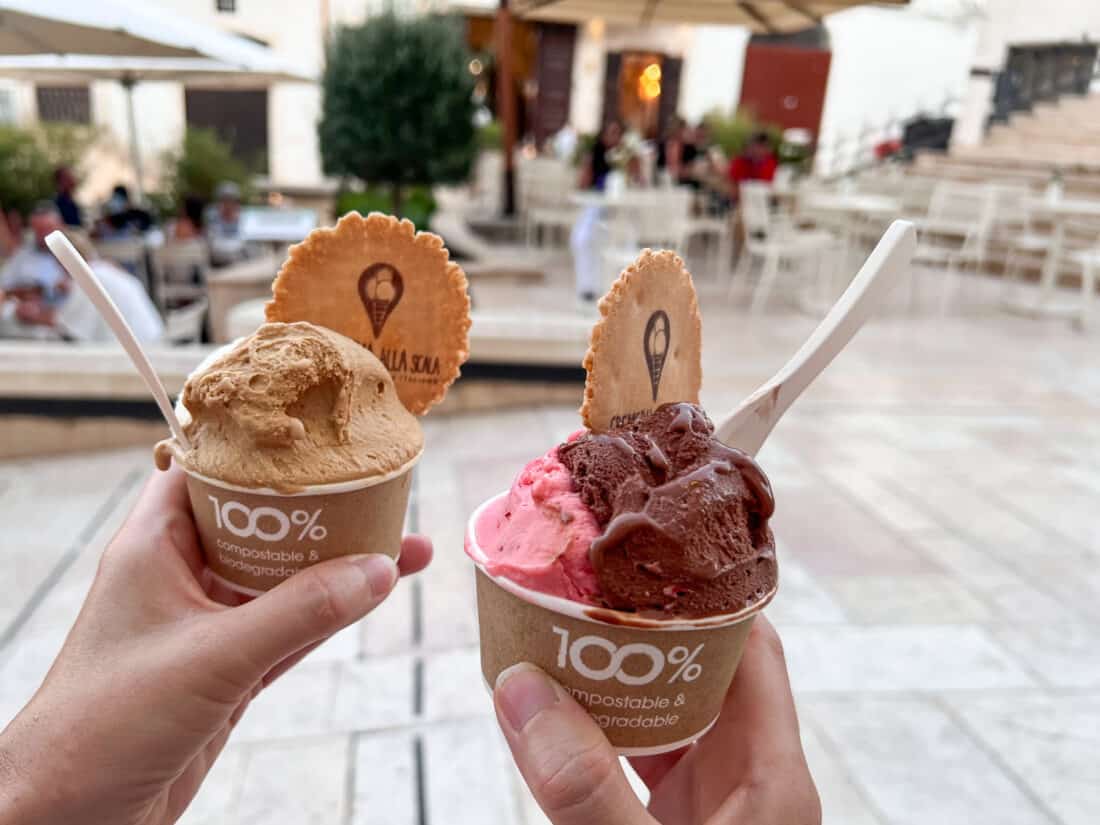 Gelato at Cremeria La Scala in Ostuni Italy