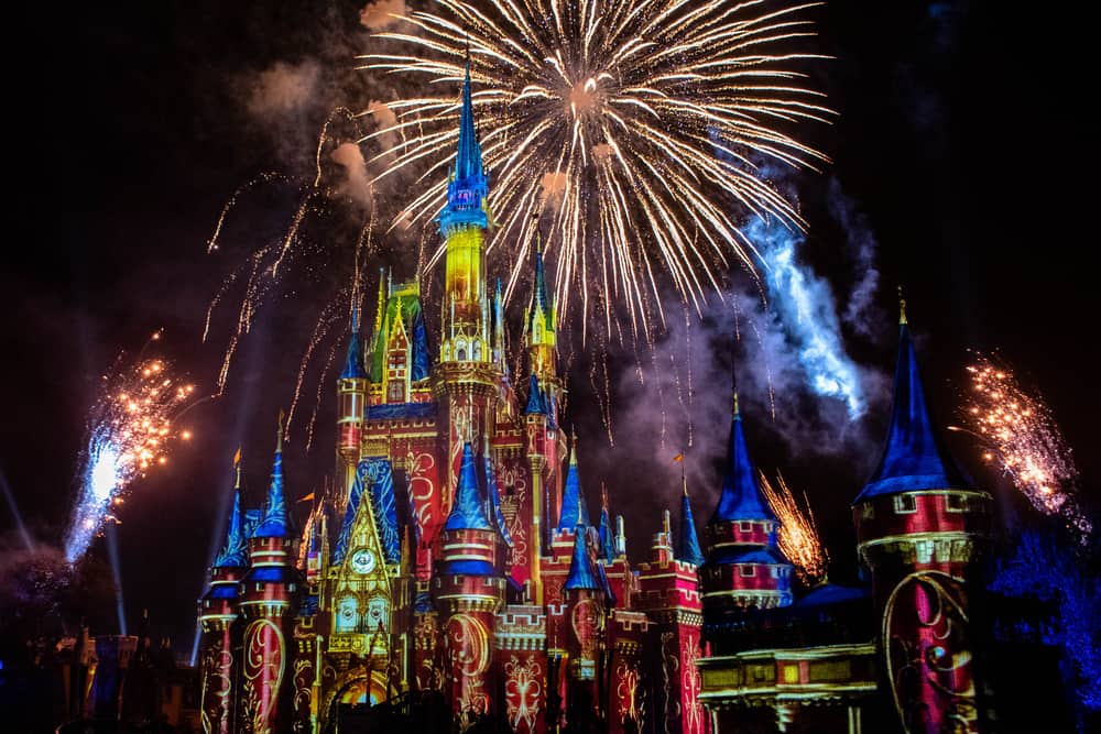 Fireworks over Cinderella Castle, Magic Kingdom, Disney World