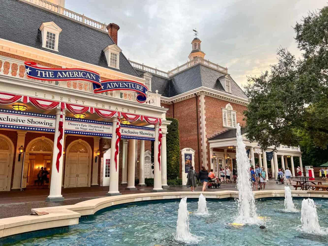 Entrance to The American Adventure Show at Epcot, Disney World Orlando