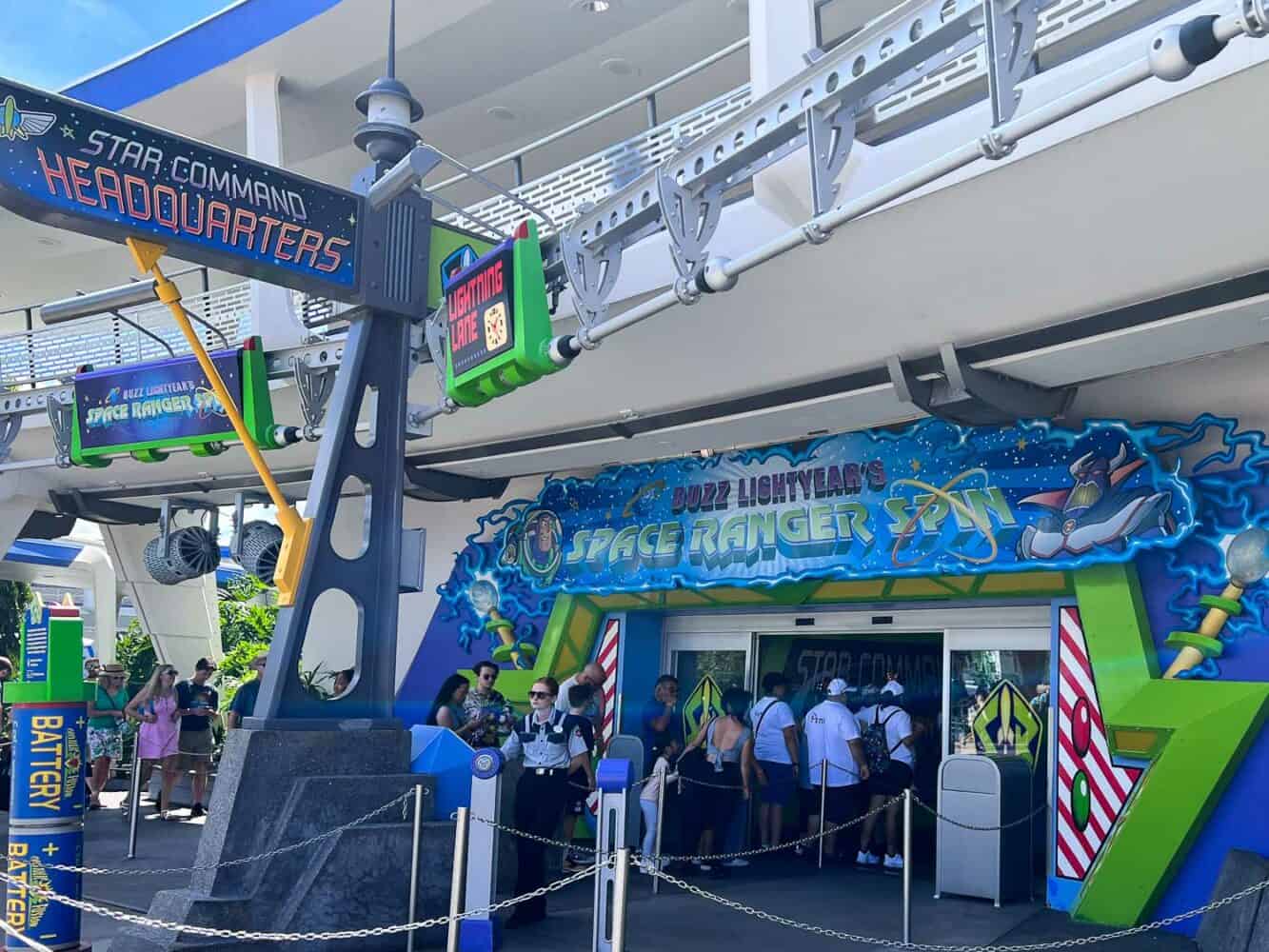 Queue going into Buzz Lightyear's Space Ranger Spin, Magic Kingdom, Disney World