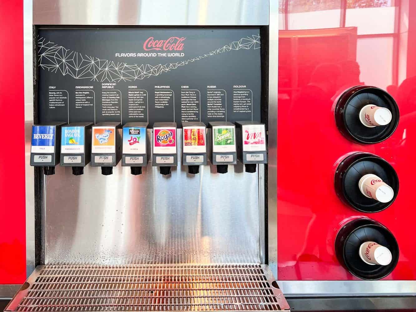 Soft drinks from around the world at Club Cool, Epcot, Disney World Orlando