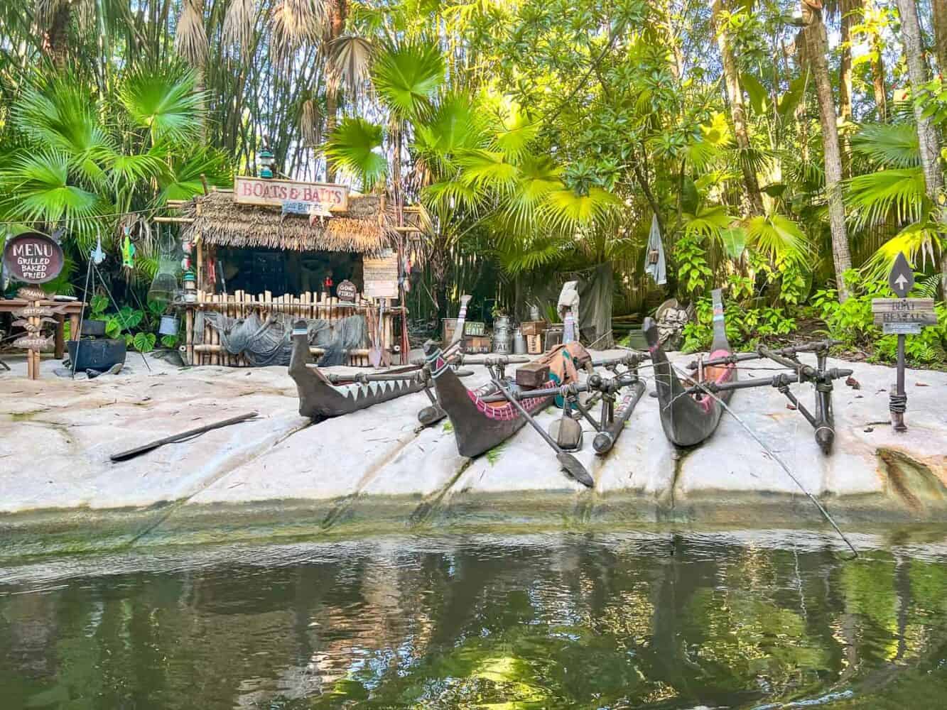 Boat shack scene along the Jungle Cruise ride, Magic Kingdom, Disney World