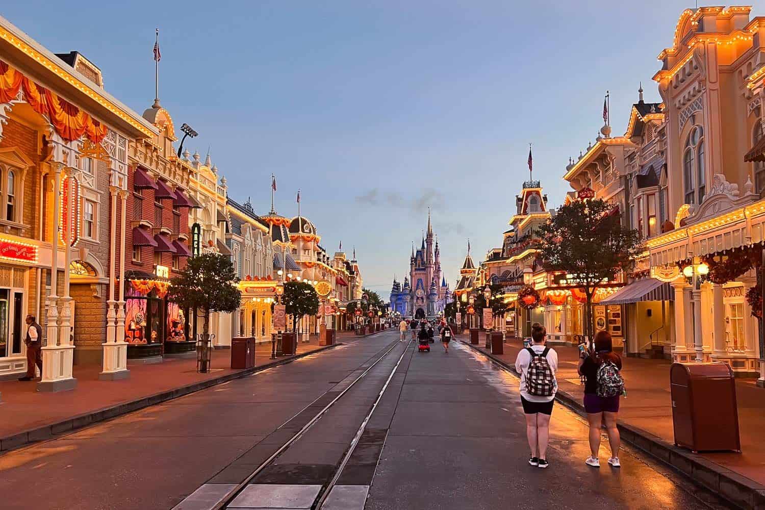 Nearly empty Main Street during Early Entry hours, Magic Kingdom, Disney World
