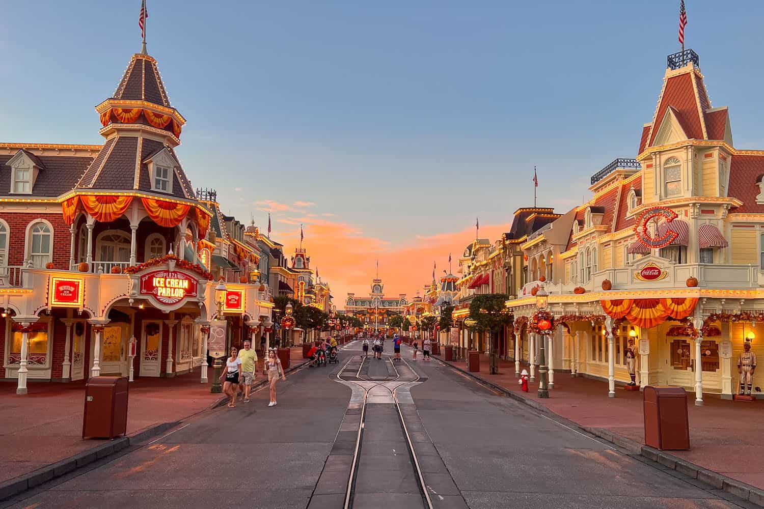 Sunrise along Main Street, Magic Kingdom, Disney World, Orlando