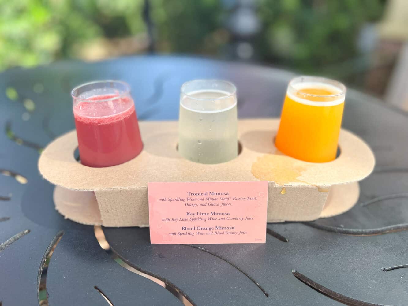 Mimosa flight at an International Food and Wine Festival, Epcot, Disney Woirld in Florida