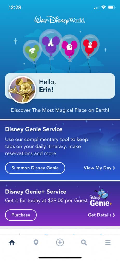 My Disney Experience app screenshot