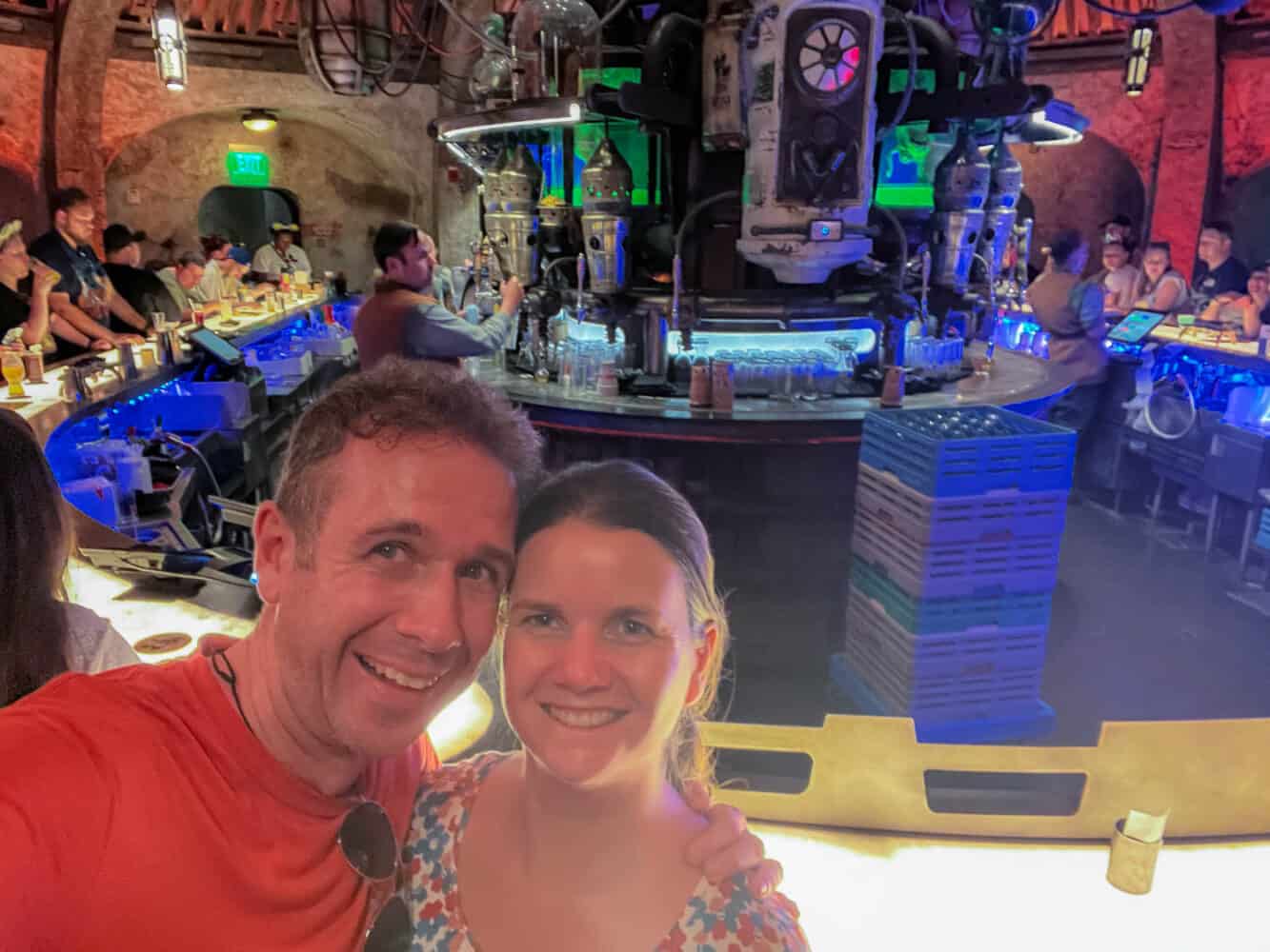 Simon and Erin in Oga's Cantina, Hollywood Studios, Disney World in Florida