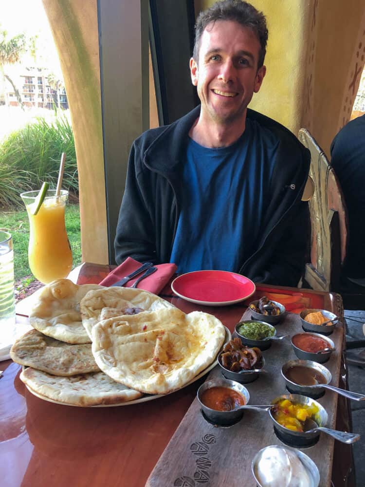 Indian food at Sanaa, Animal Kingdom, Disney World, Orlando