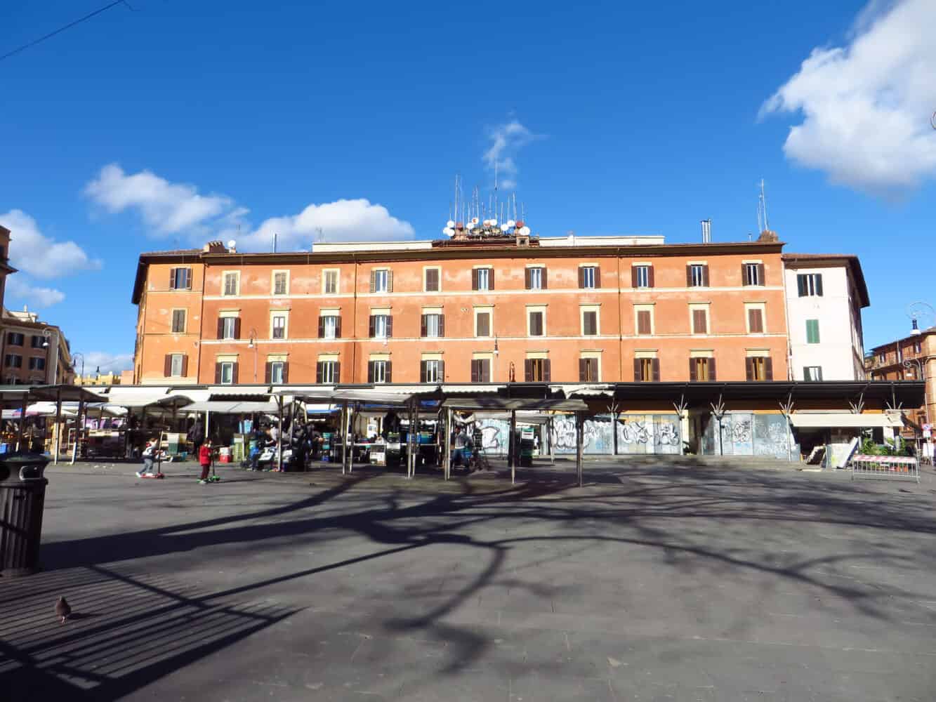 Outdoor San Cosimato Market in Trastevere, Rome, Italy