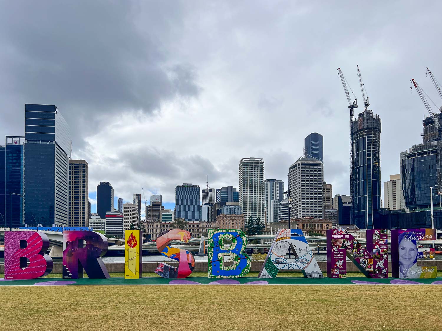 Colourful 3D Brisbane sign, Southbank, Brisbane, Australia