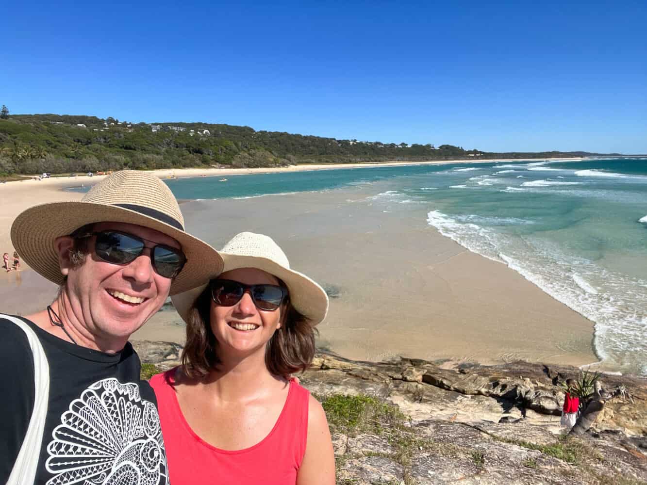 Erin and Simon on Cylinder Beach, North Stradbroke Island, Queensland, Australia