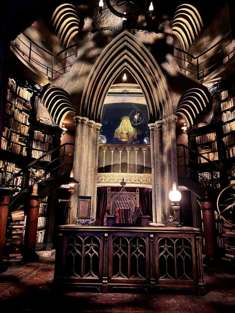 Dumbledore's office in the Harry Potter and the Forbidden Journey ride, Islands of Adventure, Universal Orlando, Florida, USA