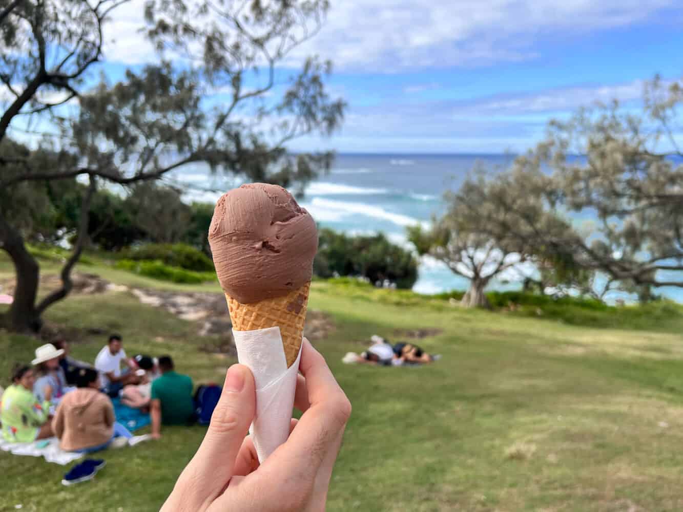 Chocolate gelato from Bella Balena on North Stradbroke Island, Queenland, Australia