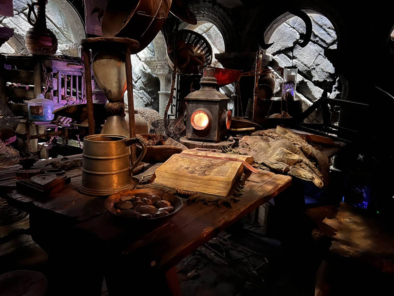 Hagrid's workshop in the Hagrid's Magical Creatures Motorbike Adventure ride, Universal Orlando, Florida, USA