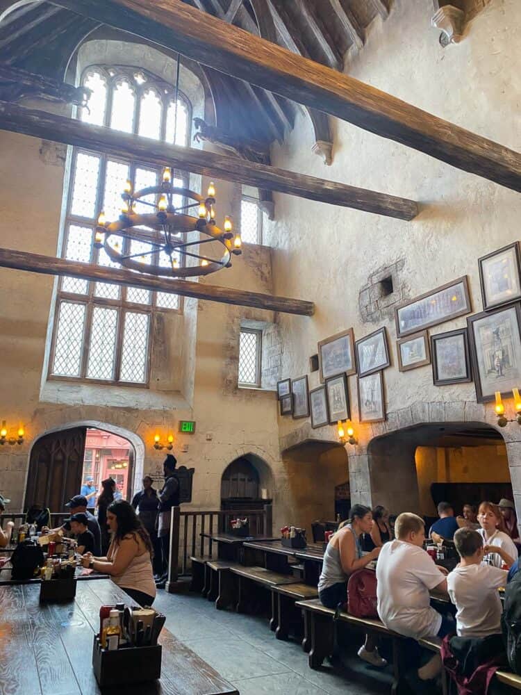 People dining in the Leaky Cauldron, Universal Orlando, USA