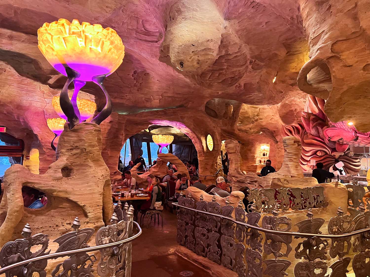 Cave like interior of Mythos restaurant in Islands of Adventure, Universal Orlando, Florida, USA
