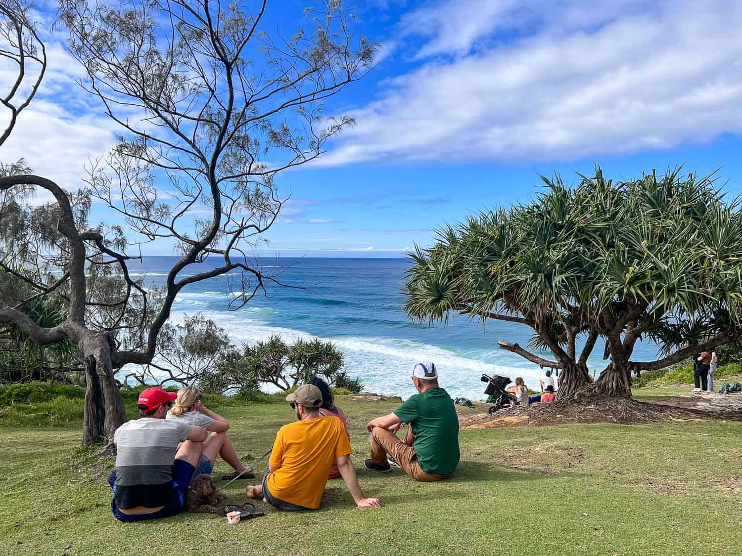 Grassy picnic spot at Point Lookout, Northj Stradbroke Island, Queensland, Australia