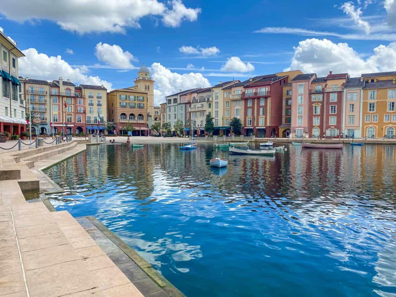 The waterside Portofino Bay Hotel, Universal Orlando, Florida, USA