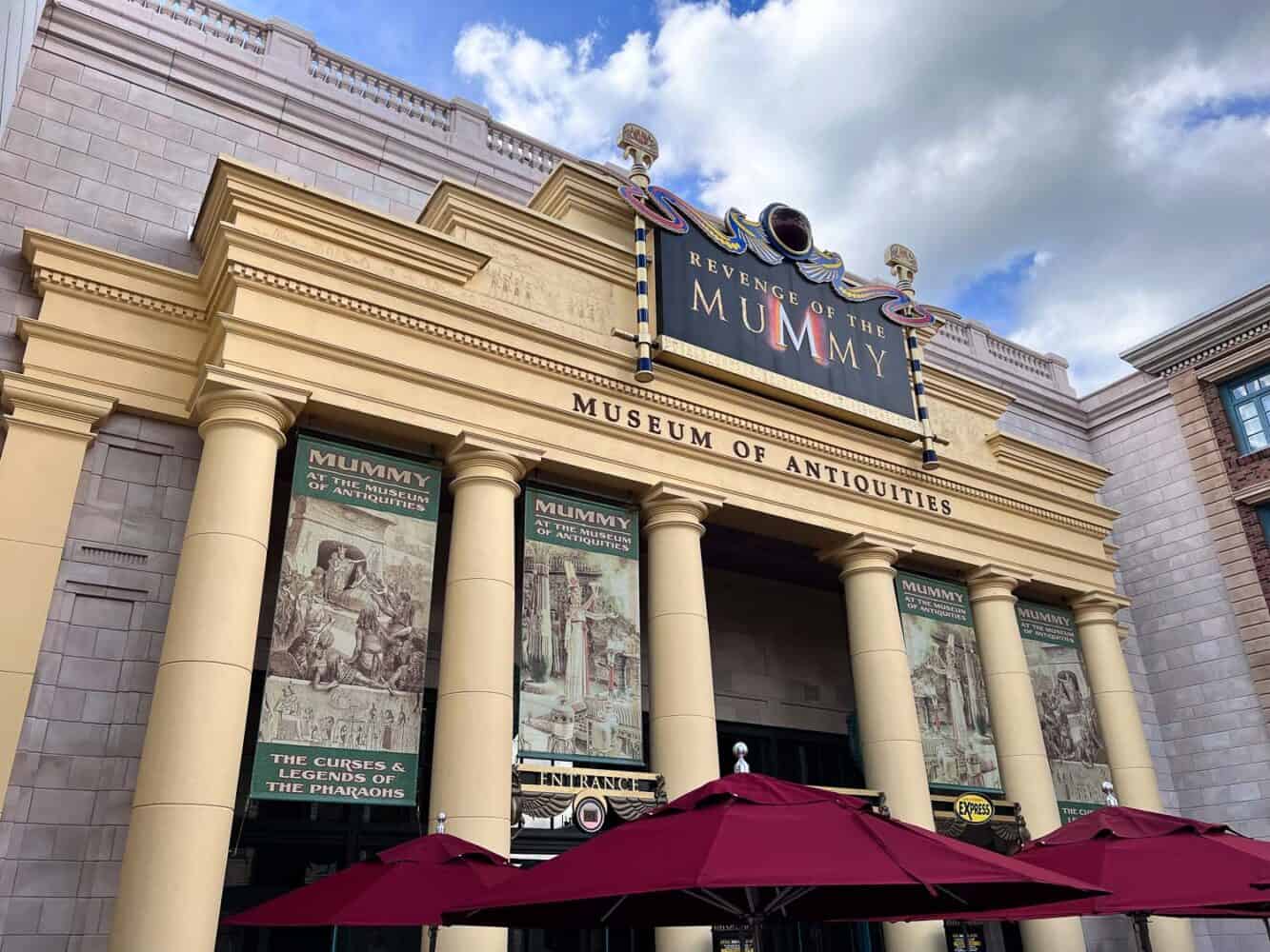 Museum entrance to  Revenge of the Mummy ride at Universal Orlando, USA