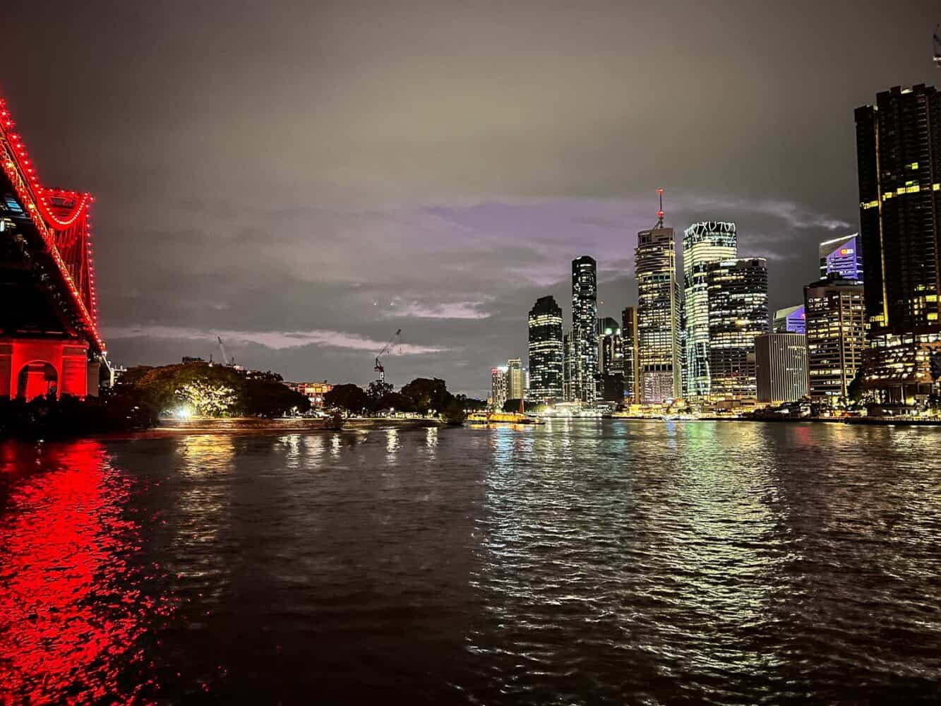 Story Bridge illuminated at night, Brisbane, Australia