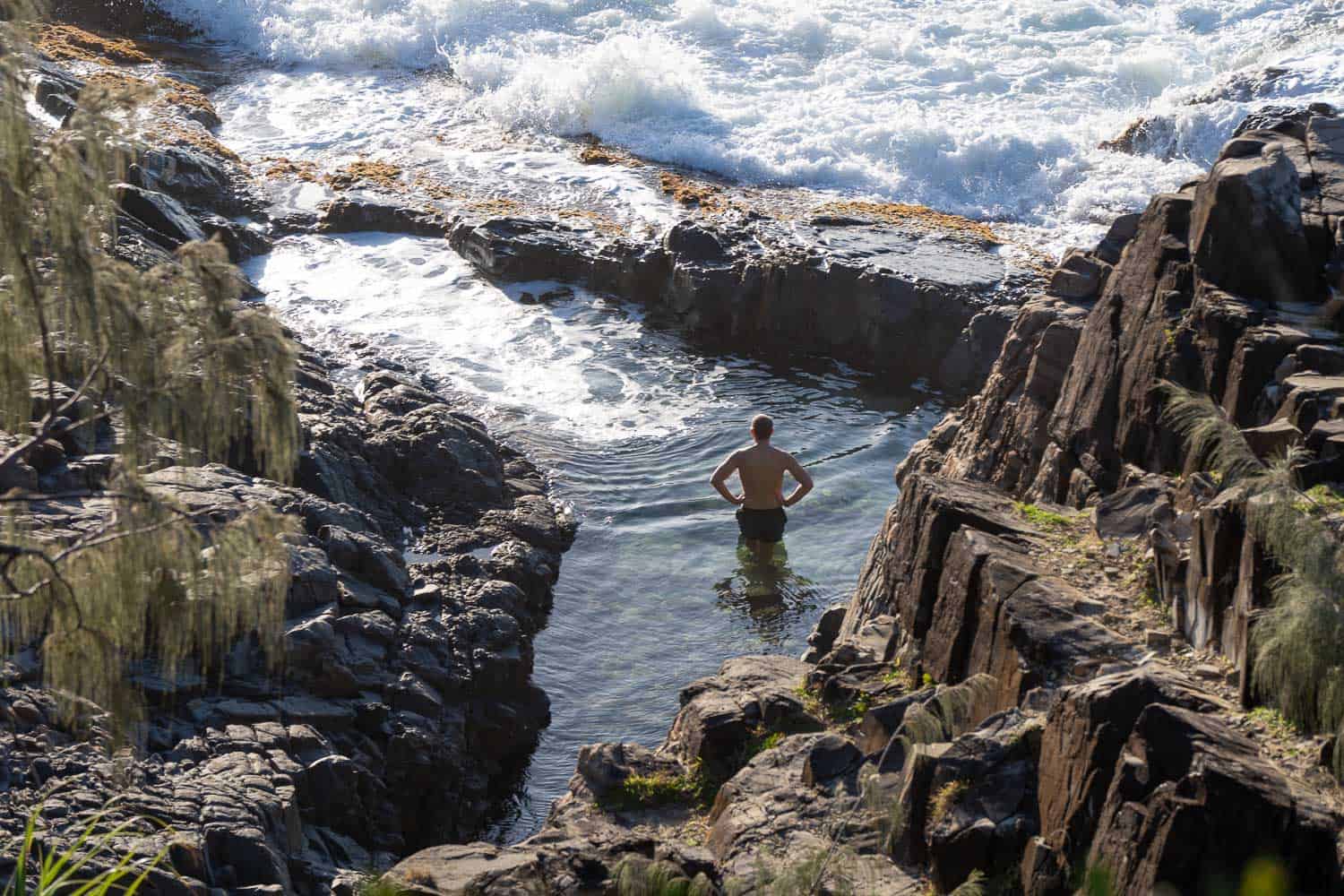 Simon in the Fairy Pools, Noosa National Park, Queensland, Australia