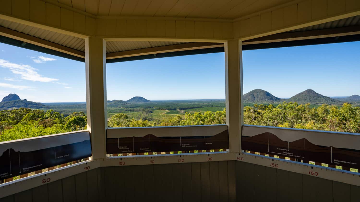 View from Glass House Mountains Lookout, Sunshine Coast Hinterland, Queensland, Australia
