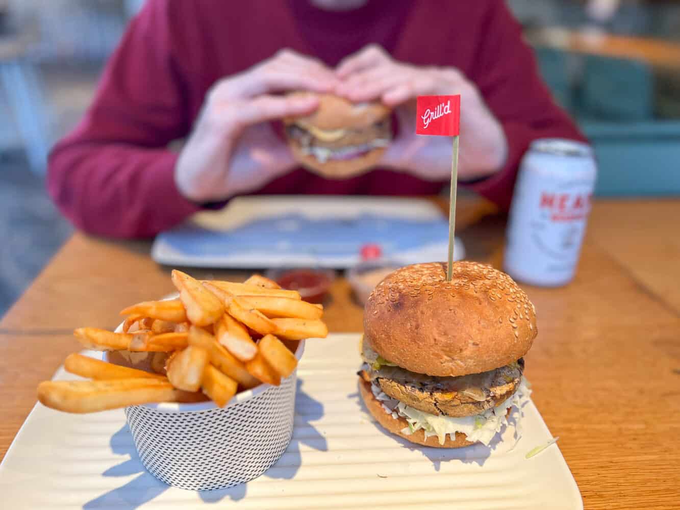 Burgers and fries from Grilld, Noosa, Queensland, Australia