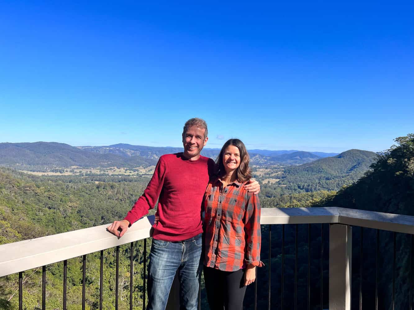 Erin and Simon at the Mapleton Falls Lookout, Sunshine Coast Hinterland, Queensland, Australia