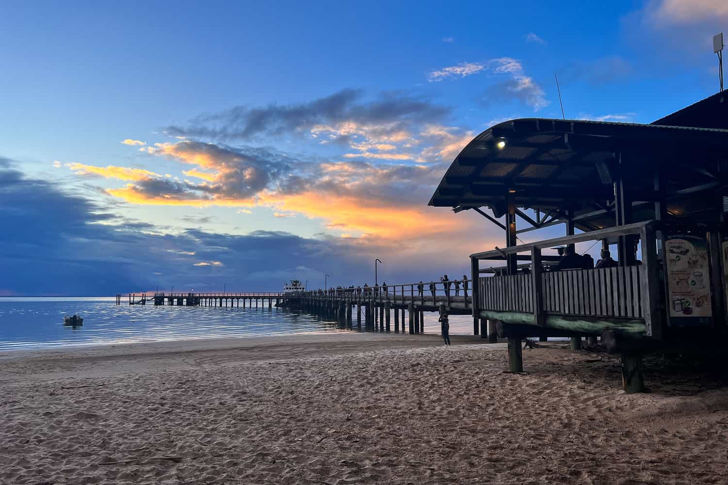 Sunset from the bar at Kingfisher Bay Resort, K'gari, Queensland, Australia