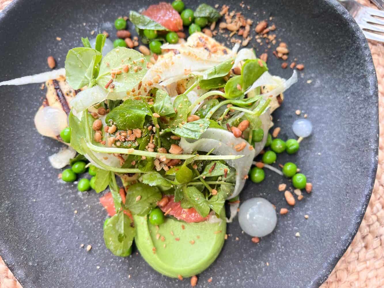 Grilled halloumi and grapefruit salad, Bedarra Island Resort, Queensland, Australia