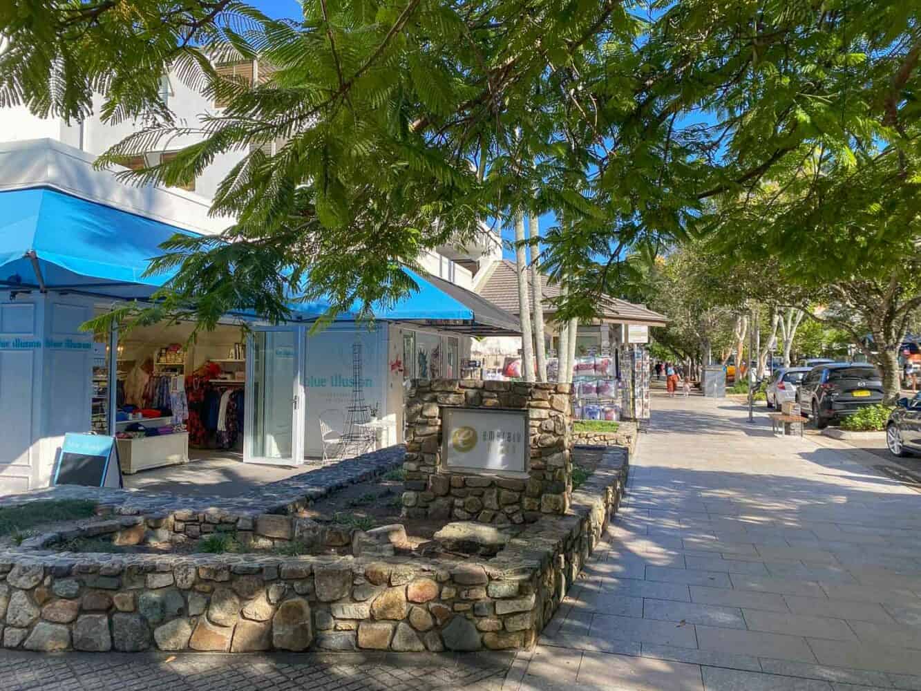 Shops along Hastings Street, Noosa, Queensland, Australia