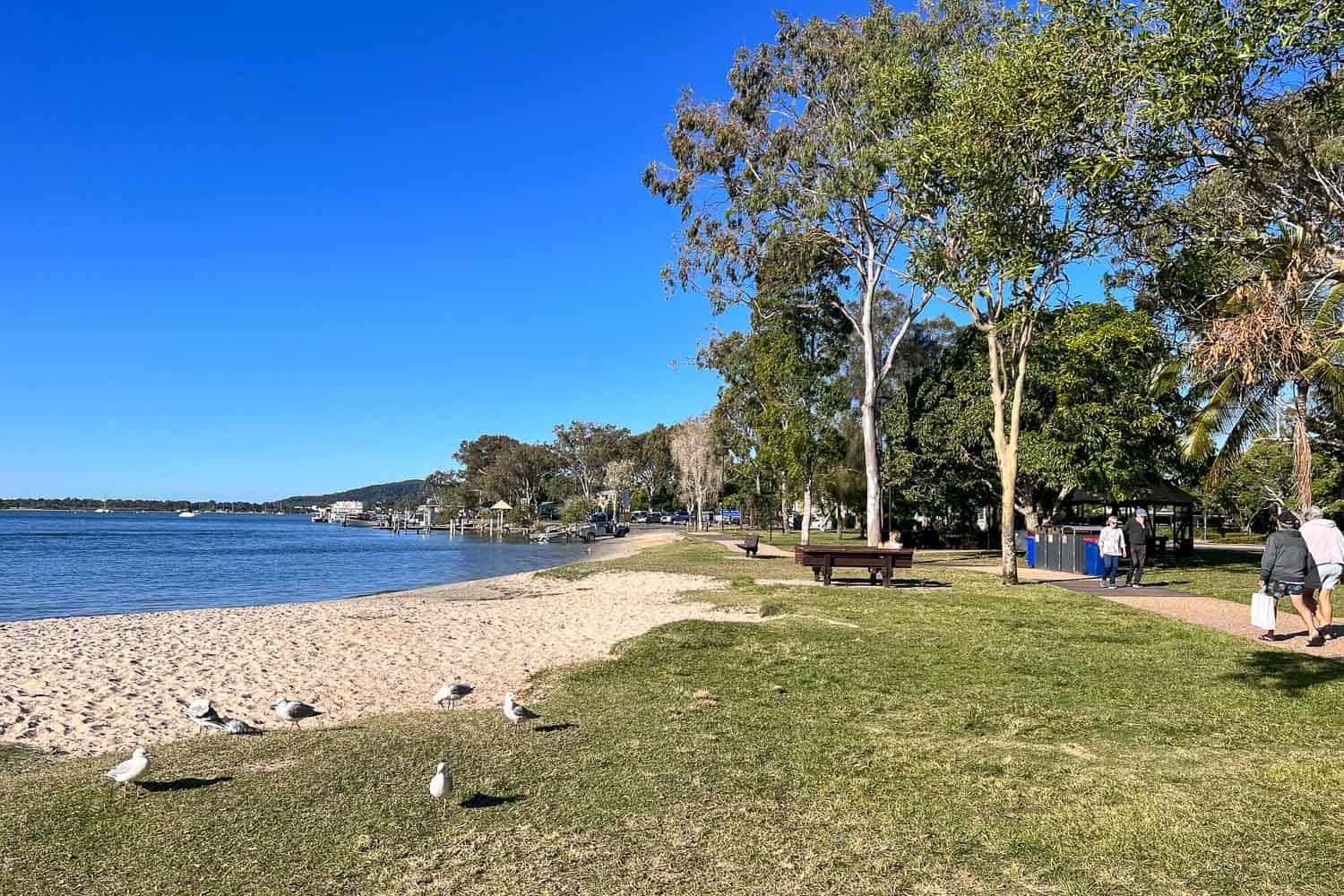 People strolling along the Noosaville River, Noosa, Queensland, Australia