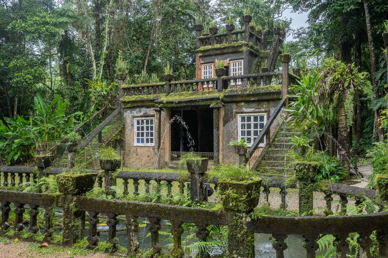 Moss covered castle at Paronella Park, Mission Beach, North Queensland, Australia